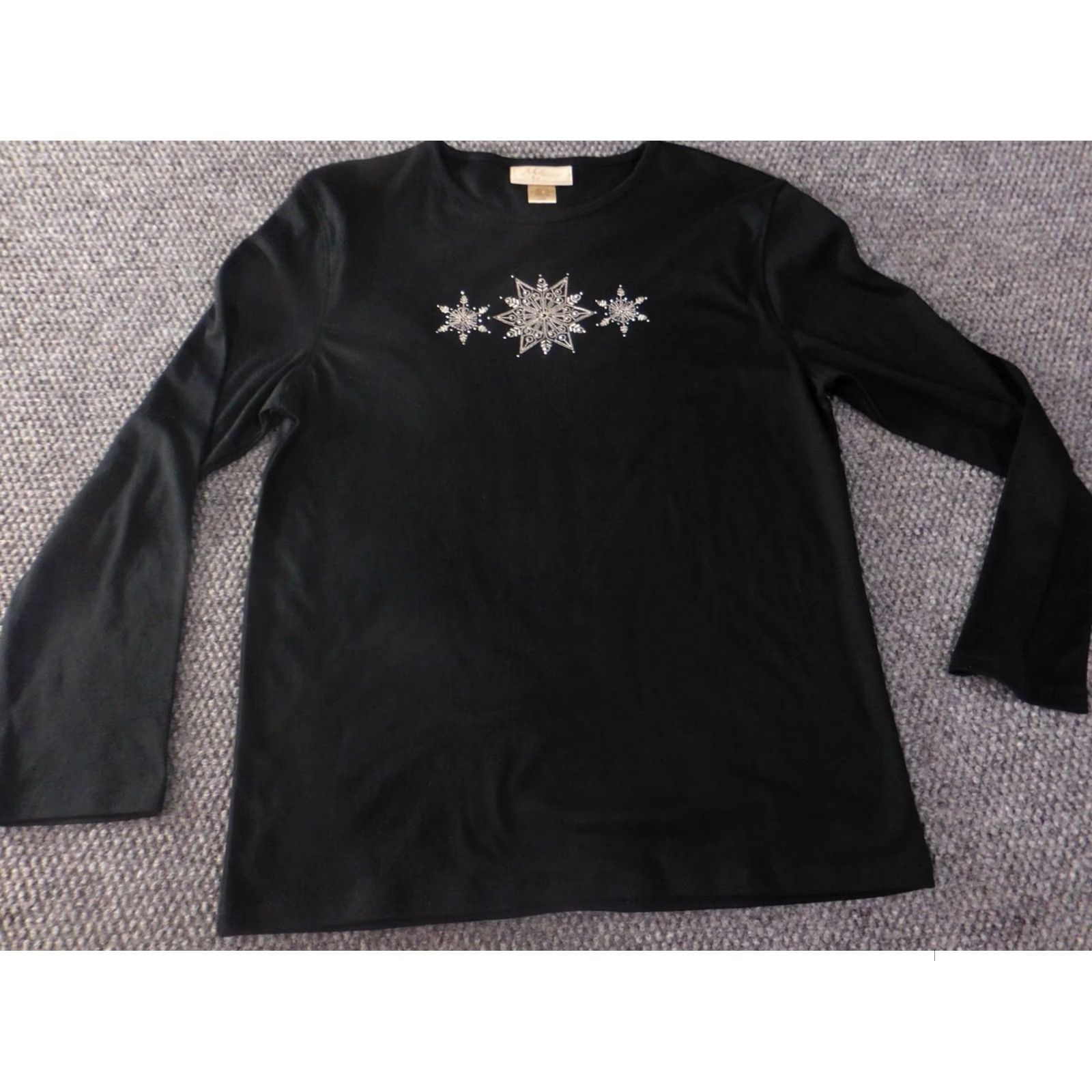 Vintage M&C Sportswear Sweatshirt Womens Pullover L Black Crew Neck Zip Stretch Logo Designer Activewear Size L / US 10 / IT 46 - 2 Thumbnail