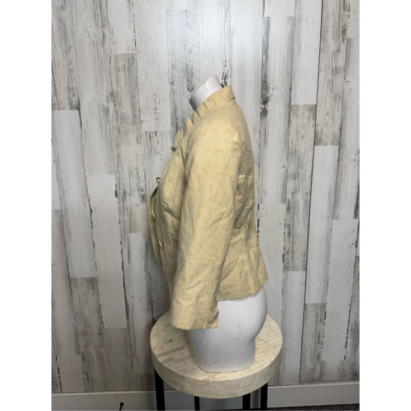 Other Willi Smith Beige Cropped Ruffle Collar Jacket Size 8 Size M / US 6-8 / IT 42-44 - 6 Thumbnail