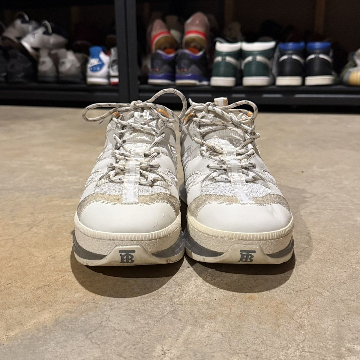 Burberry Burberry Union Mesh Leather Sneakers White US 12 Size US 12 / EU 45 - 5 Thumbnail