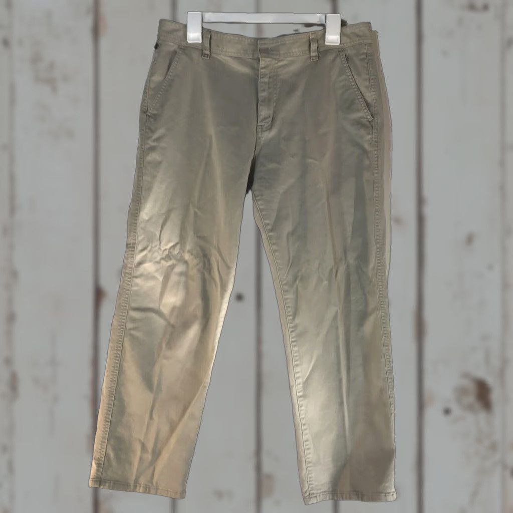 Polo Ralph Lauren VINTAGE Polo Jeans Co Ralph Lauren Women's Khaki Pants Size 12 Casual Workwear Straight Fit Lightweight Beige Size 34" / US 12 / IT 48 - 1 Thumbnail