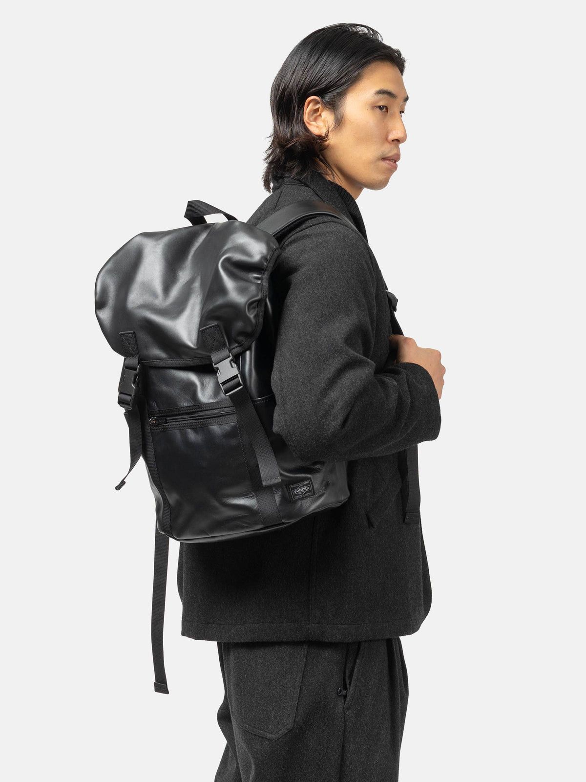 Porter PORTER - Leather Backpack Size ONE SIZE - 12 Thumbnail