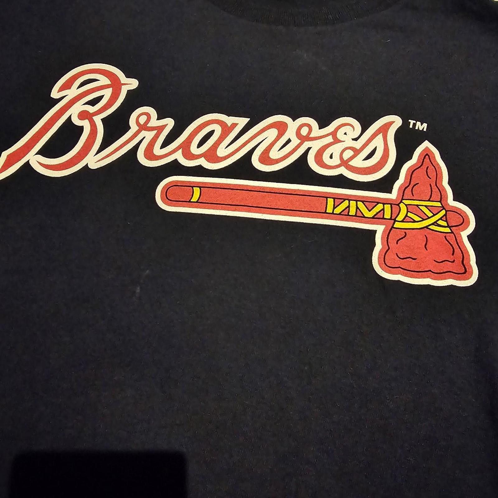 Designer Men's Red and Navy Braves T-shirt Size US M / EU 48-50 / 2 - 3 Thumbnail