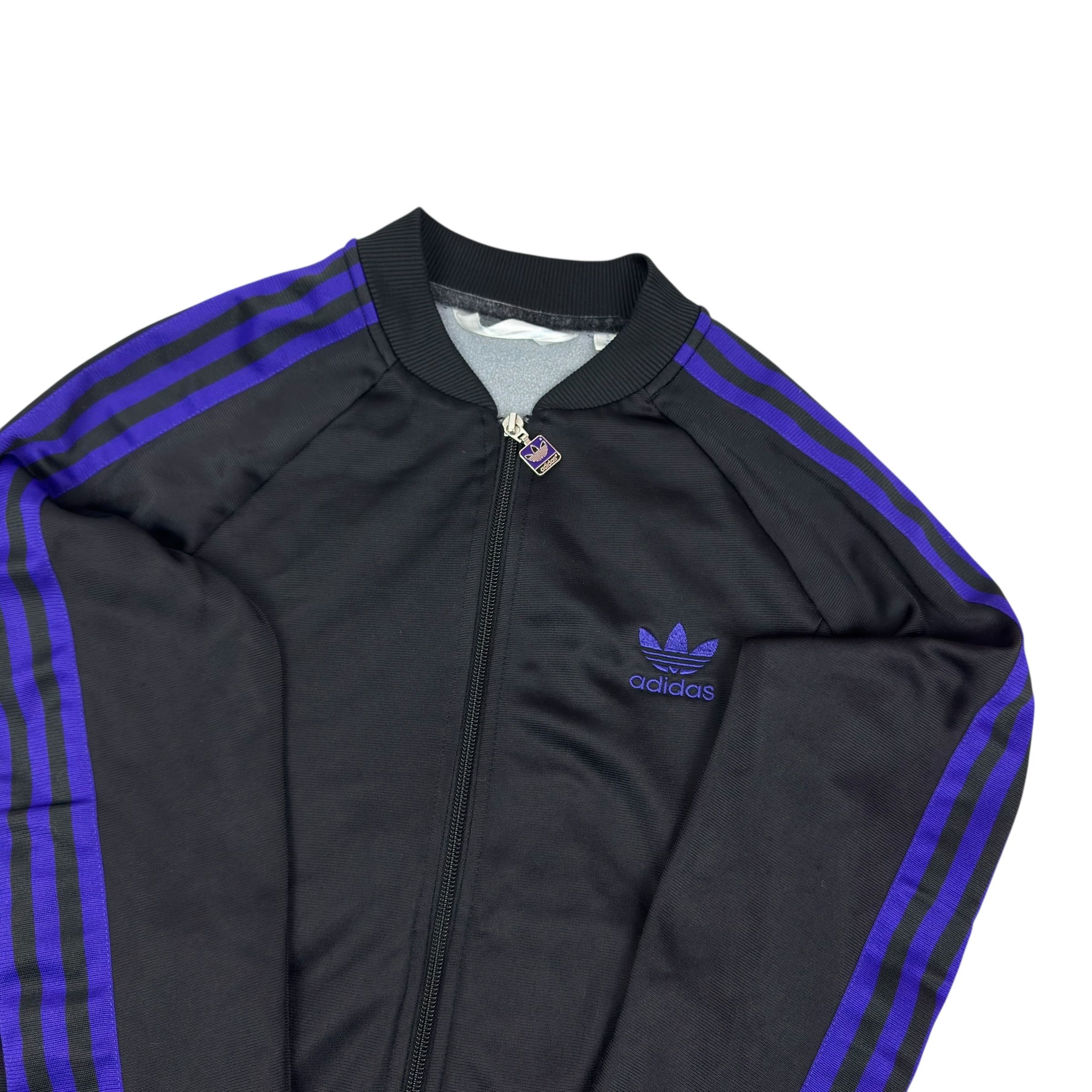 Adidas Adidas Women Black Purple 3-Stripes Full Zip Track Jacket 38 Size XS / US 0-2 / IT 36-38 - 5 Thumbnail
