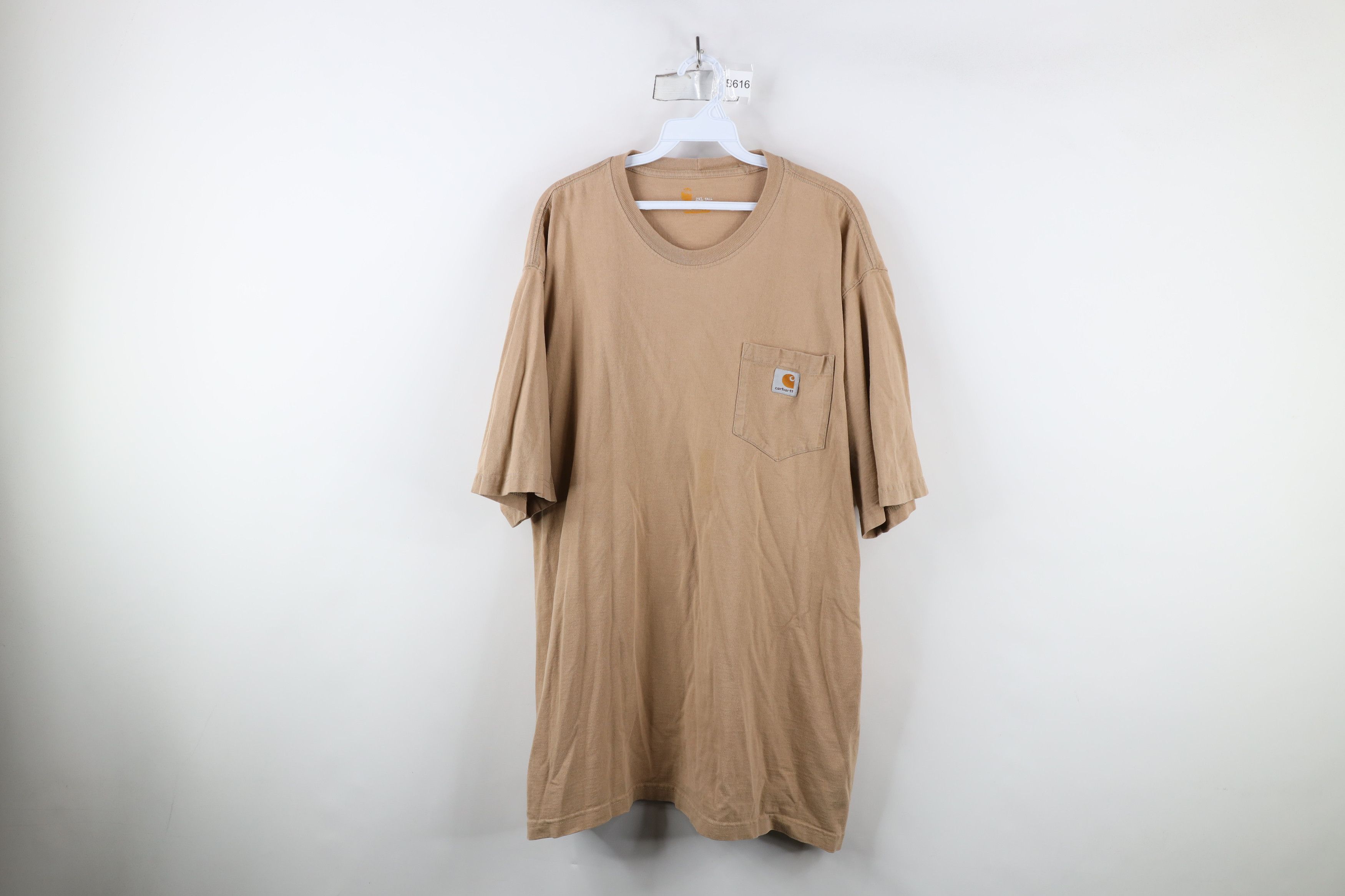 Carhartt × Vintage Vintage Y2K Carhartt Spell Heavy Cotton Pocket T-Shirt Khaki Size US XXL / EU 58 / 5 - 1 Thumbnail
