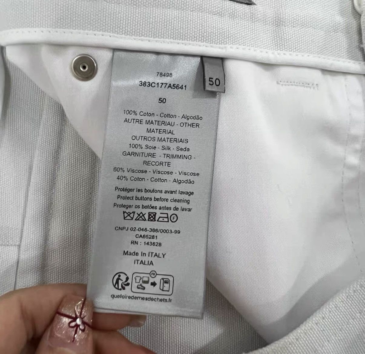 Dior Dior White Cuffed Straight-leg Pants J41 Size 36" / US 14 / IT 50 - 4 Thumbnail