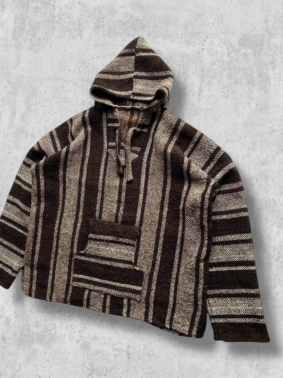 Vintage Baja Joe vintage knitted natural hoodie HANDMADE boxy Size US M / EU 48-50 / 2 - 3 Thumbnail
