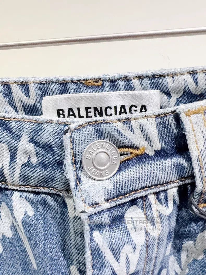 Balenciaga Balenciaga Barrage logo denim skirt Size 26" / US 2 / IT 38 - 2 Thumbnail