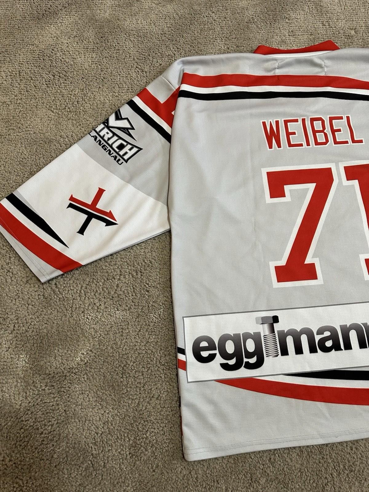 Designer Hockey Jersey 53 SHC Bettlach Trikot Shirt #71 WEIBEL Jersey Size US XL / EU 56 / 4 - 9 Thumbnail
