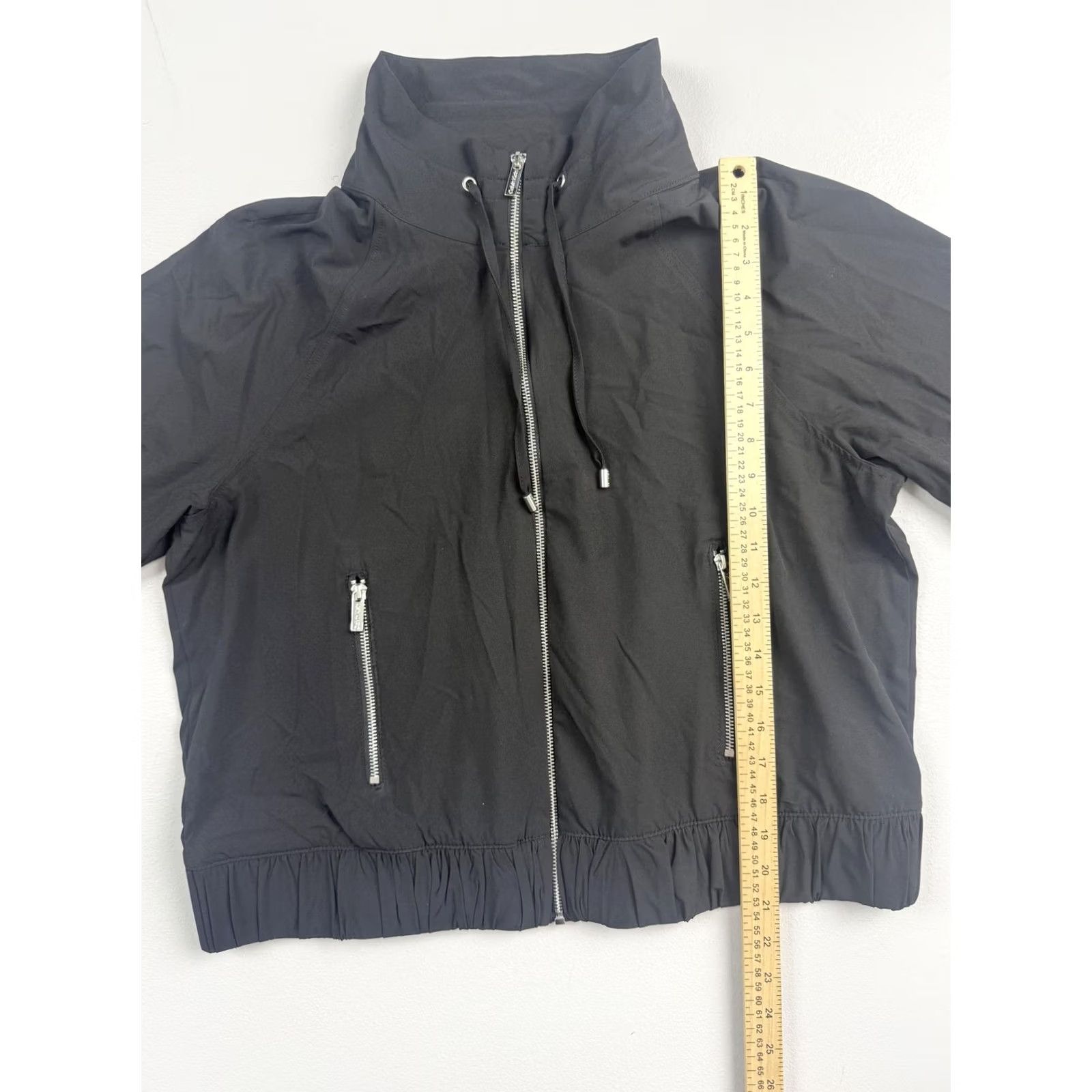 Calvin Klein Calvin Klein Jacket Womens L Black Full Zip Lightweight Windbreaker Collared Short Jacket Size L / US 10 / IT 46 - 4 Thumbnail