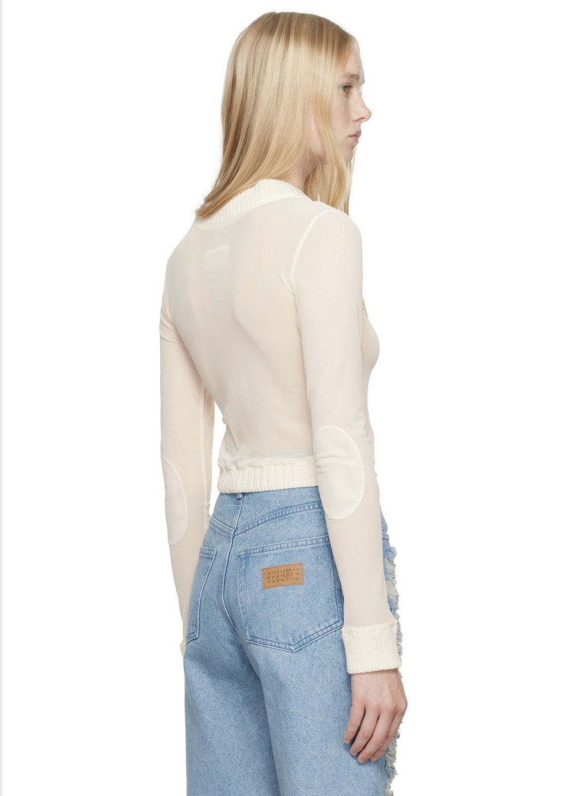 Maison Margiela MM6 Maison Margiela Mesh Cardigan Ivory Size M New Size M / US 6-8 / IT 42-44 - 3 Thumbnail