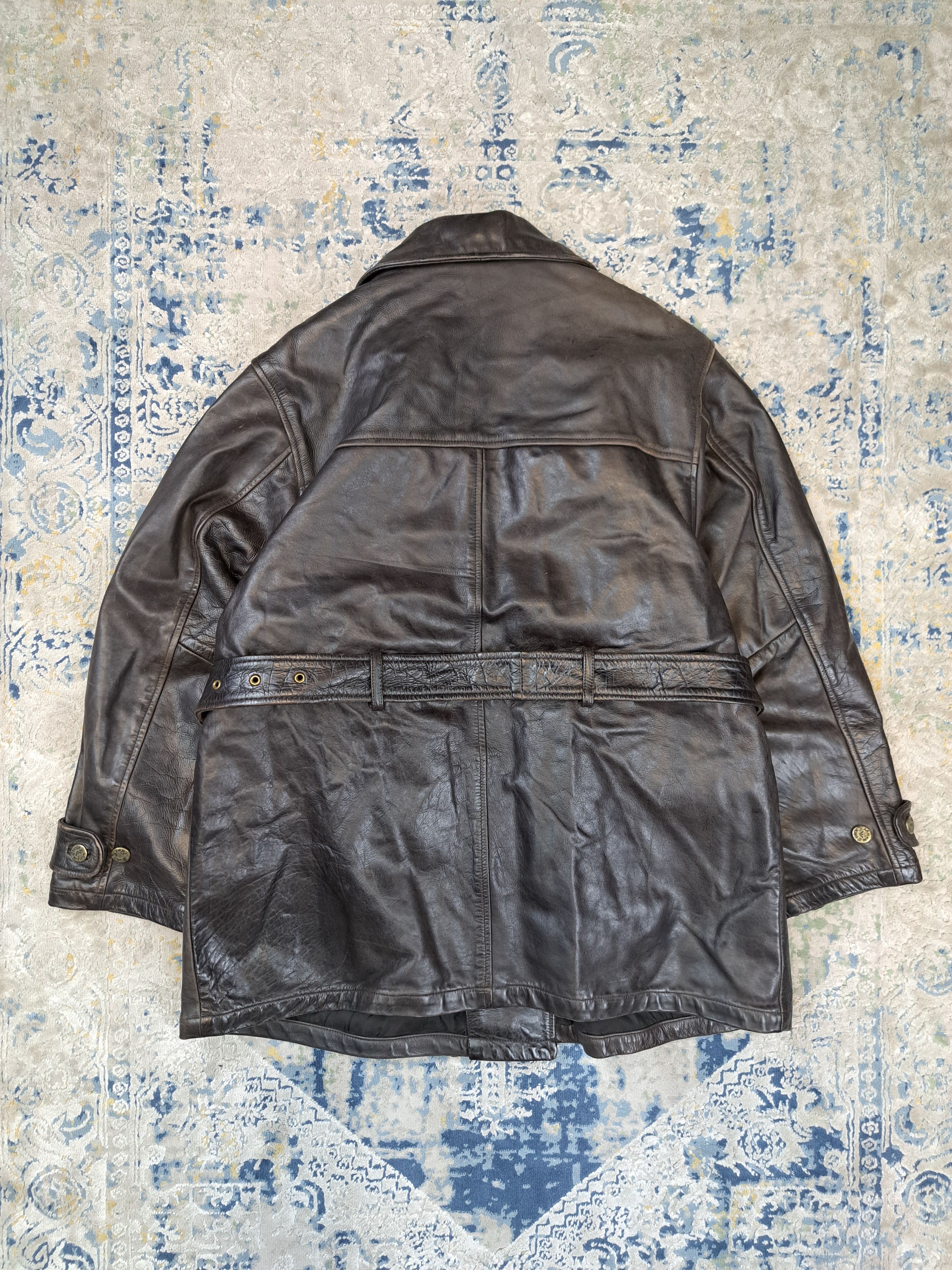 Armani Armani Double Breasted Heavyweight Leather Coat Archive Size US L / EU 52-54 / 3 - 2 Thumbnail
