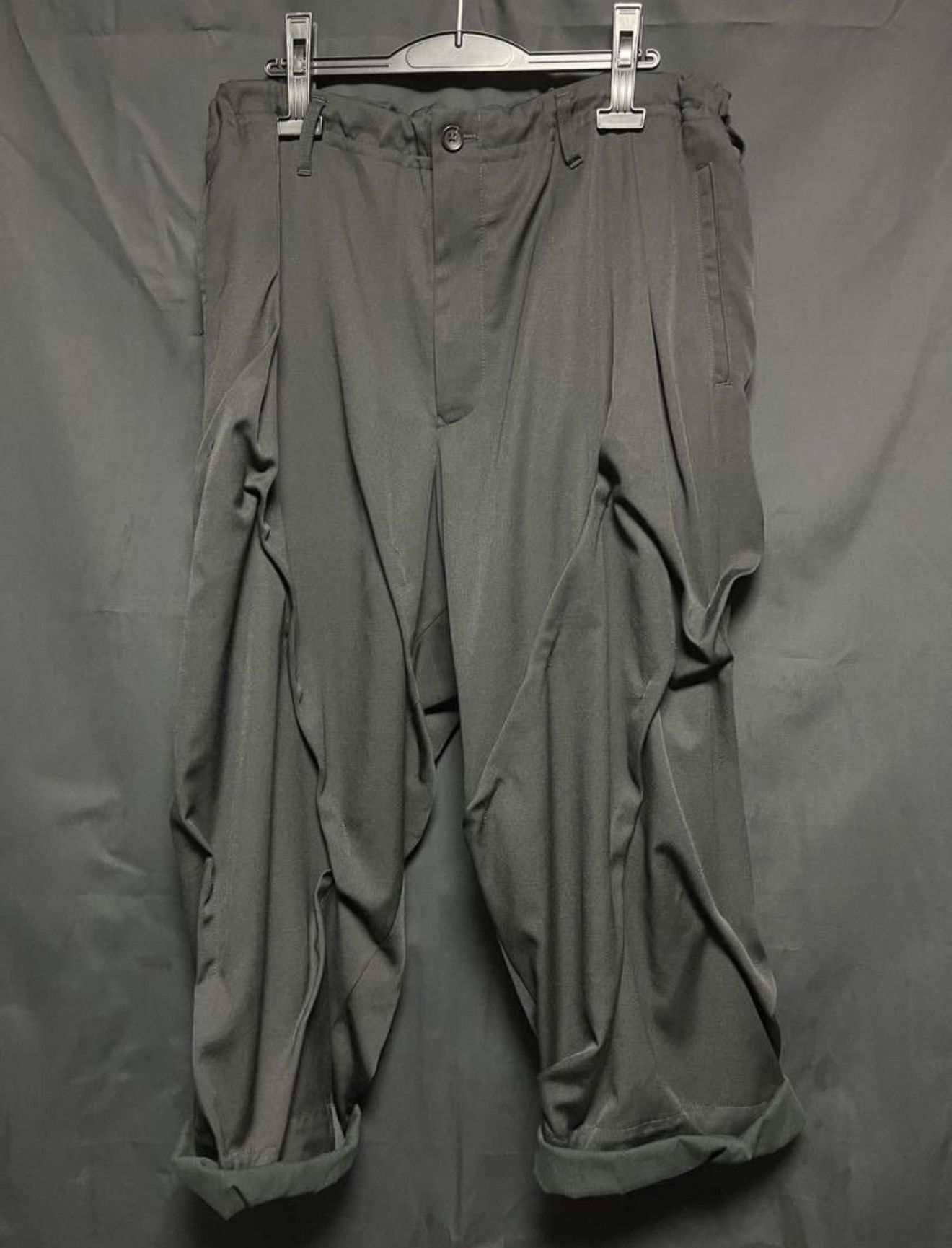 Yohji Yamamoto Yohji Yamamoto Pour Homme Wool Thick Wide Random Tuck Pants Size US 34 / EU 50 - 15 Thumbnail