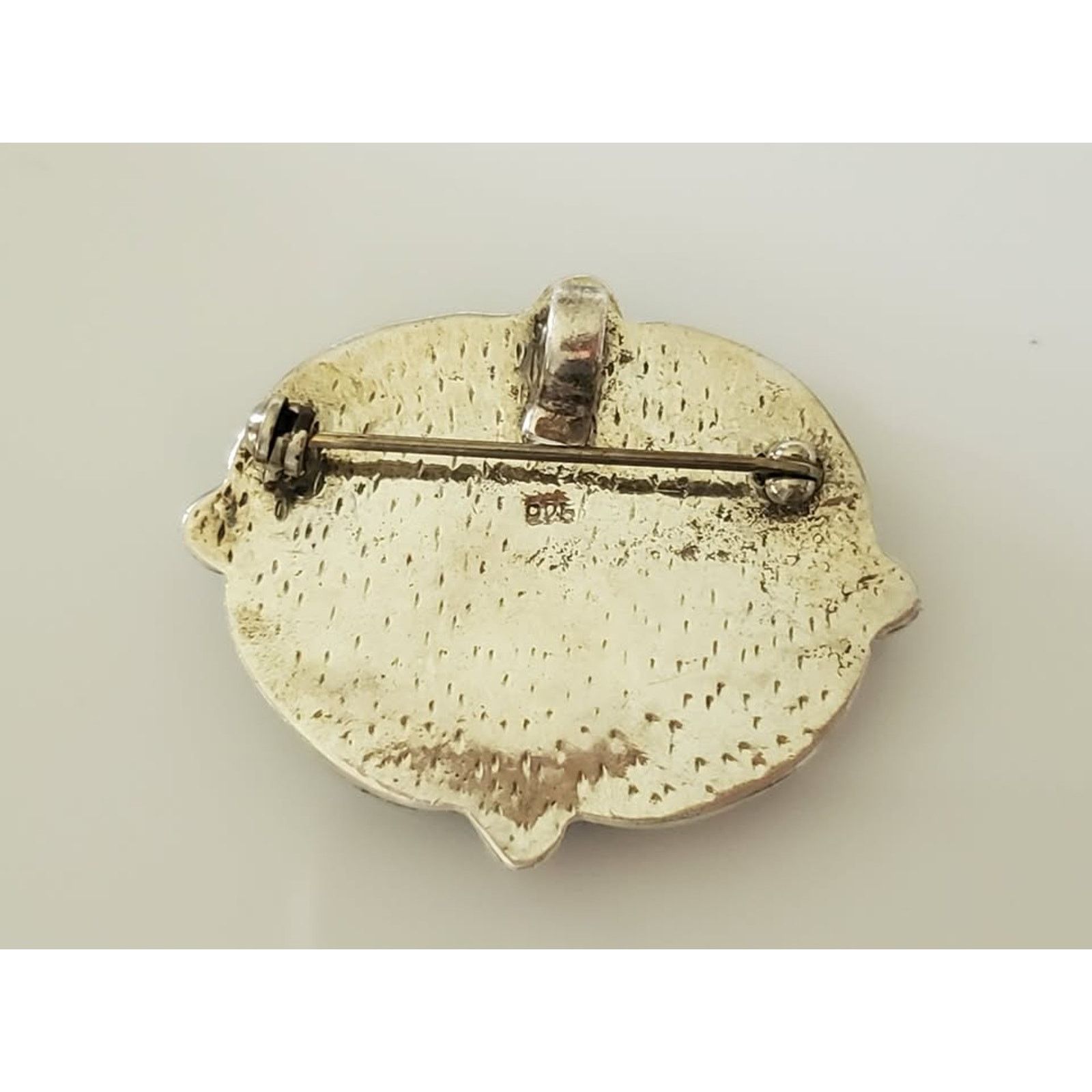 Other Vintage Sterling Silver Oval Onyx Carbochon Pendant Brooch Size ONE SIZE - 2 Thumbnail
