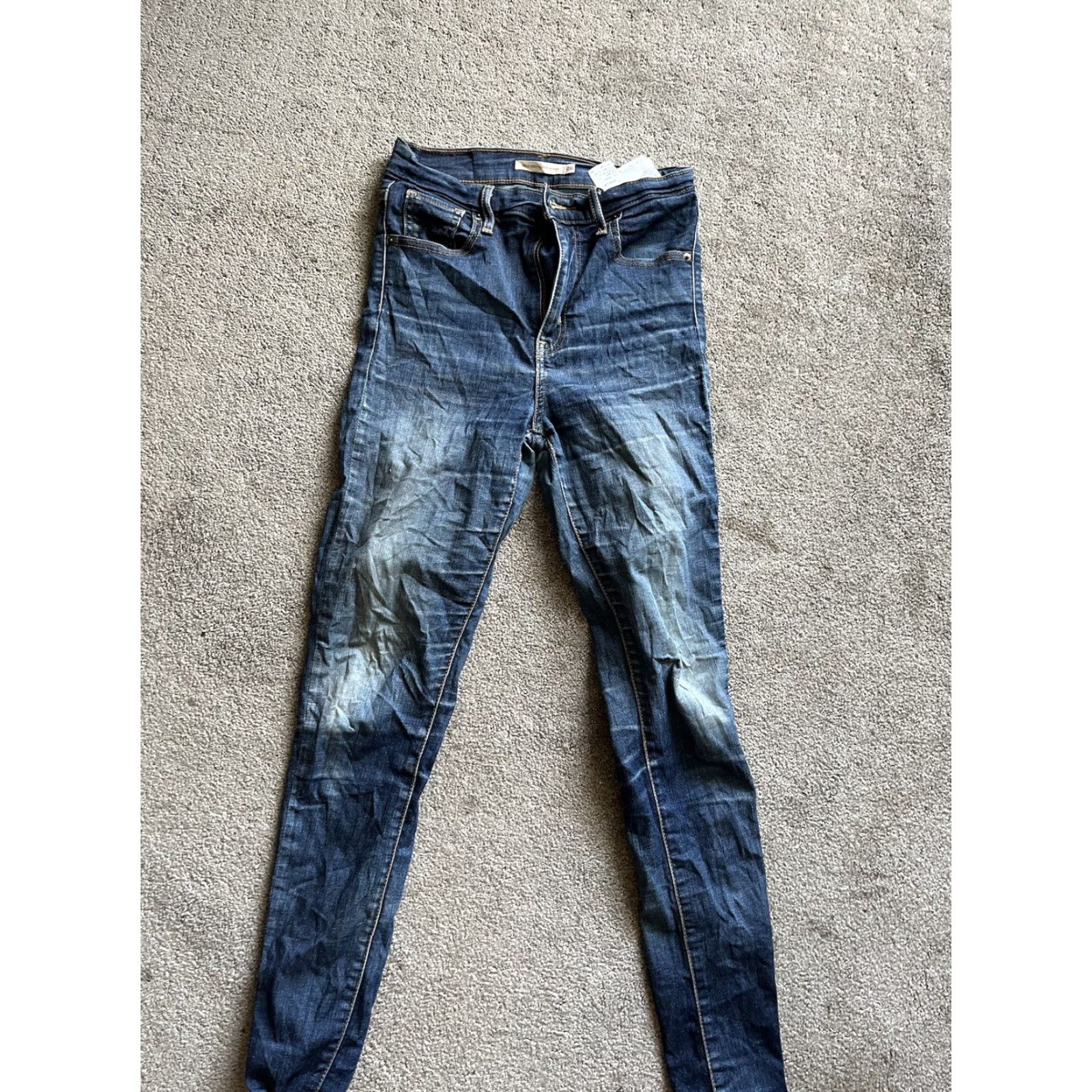 Levi's Levi's Mile High Super Skinny Jeans Womens 29 (26W x 28L) Blue High Rise Stretch Denim Size 29" - 3 Thumbnail