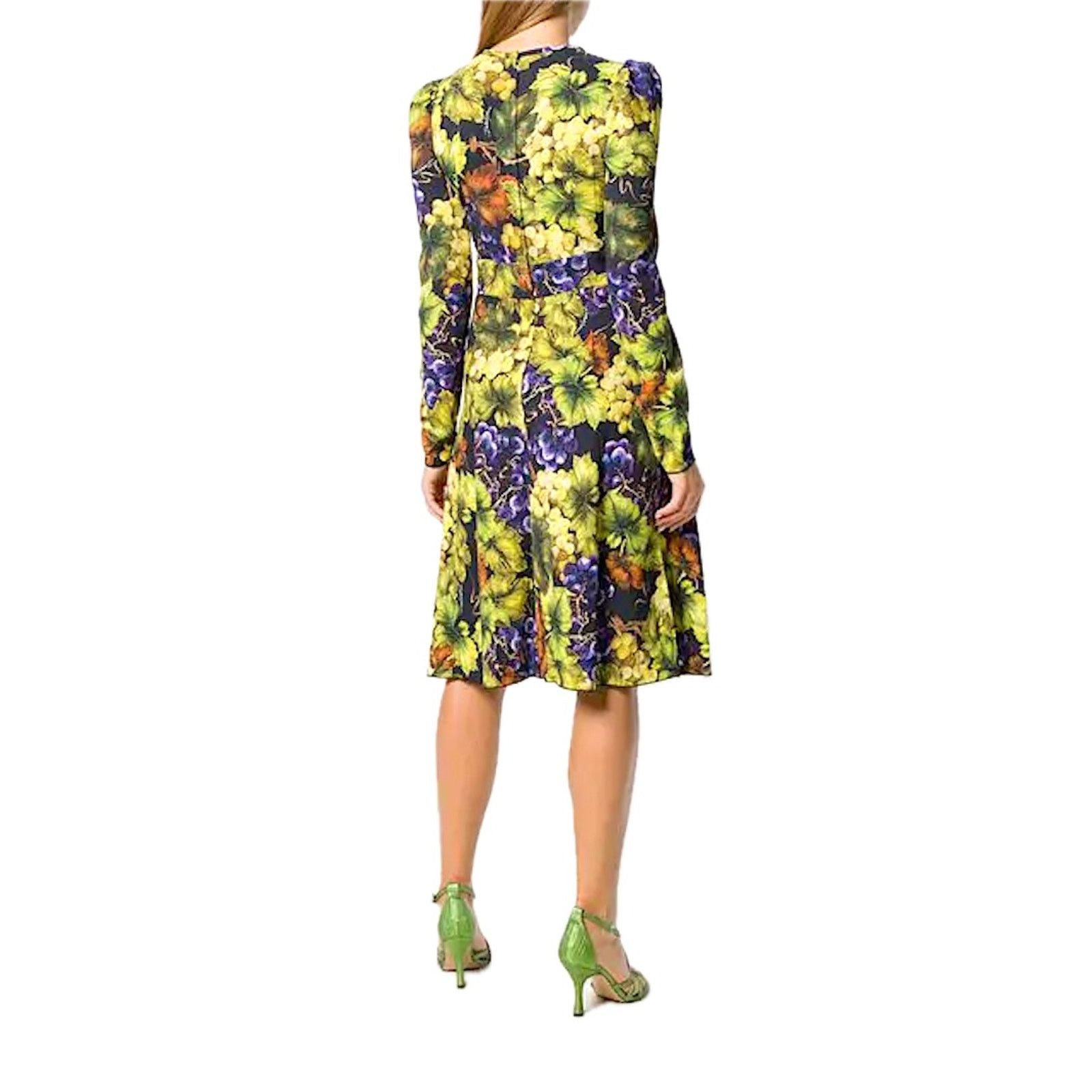 Dolce & Gabbana Dolce & Gabbana Grape Print Embellished Dress Yellow IT 42 Size M / US 6-8 / IT 42-44 - 3 Thumbnail