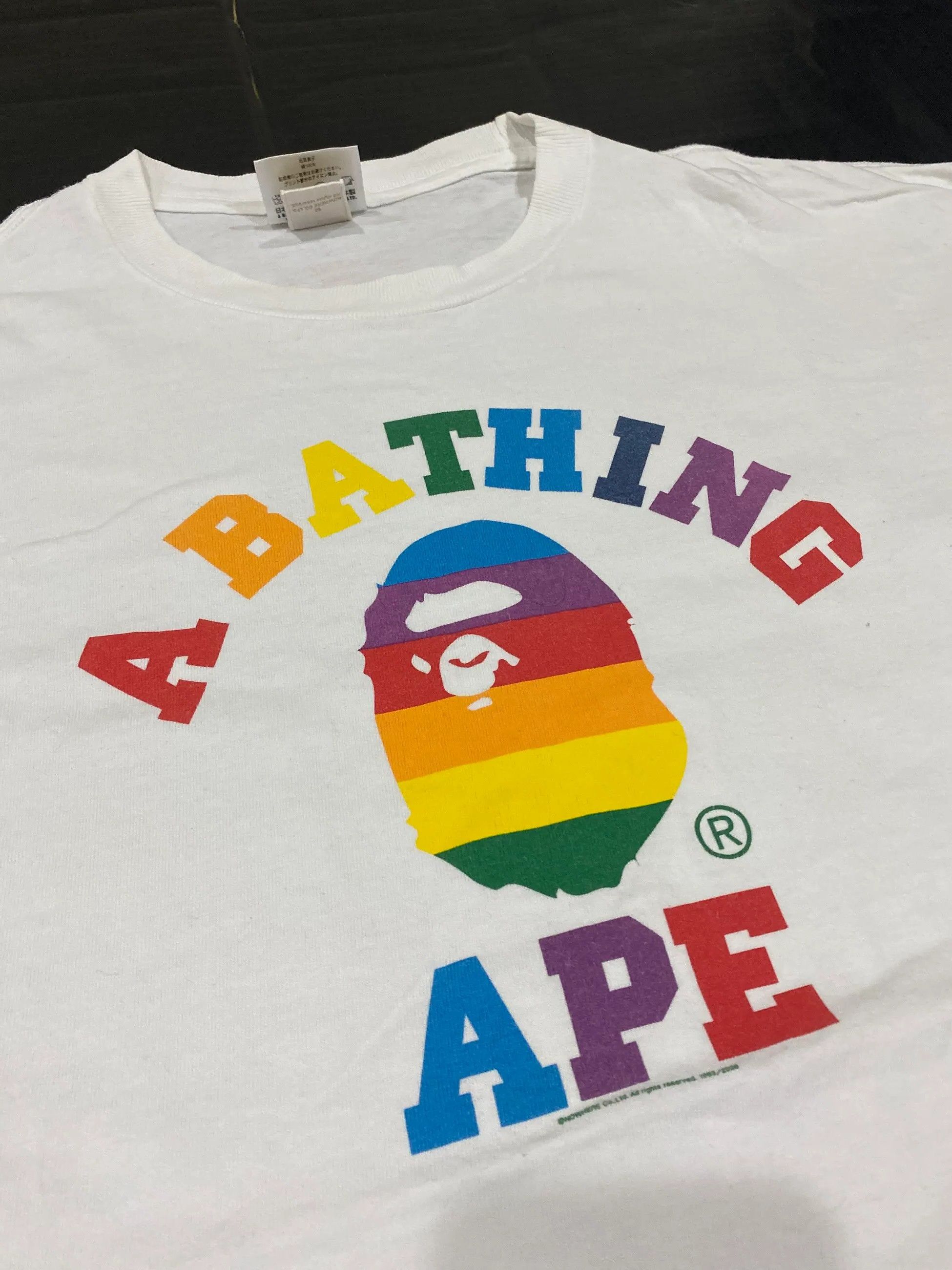 Pre-owned Bape College Logo Tee In White
