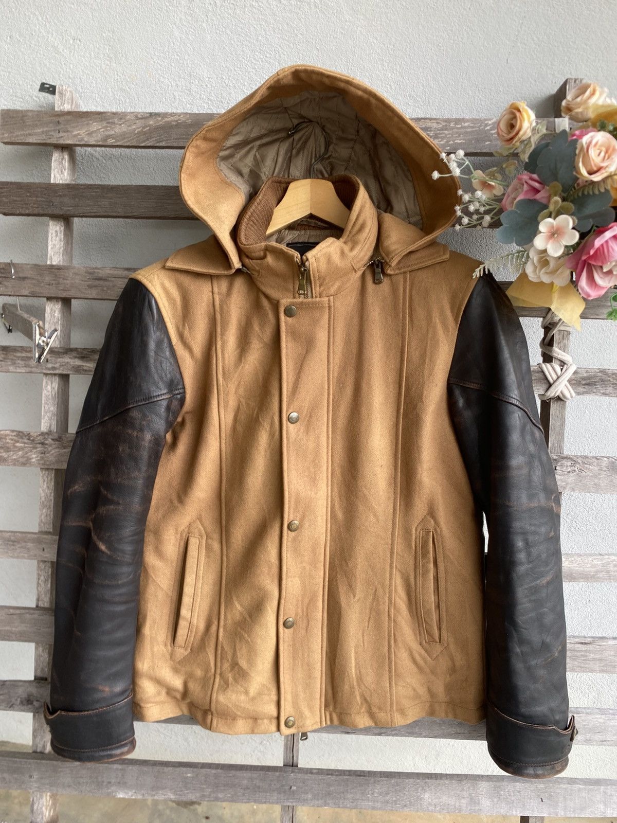Tete Homme Vintage Tete Homme by Issey Miyake Varsity Leather Jacket Size US M / EU 48-50 / 2 - 2 Thumbnail
