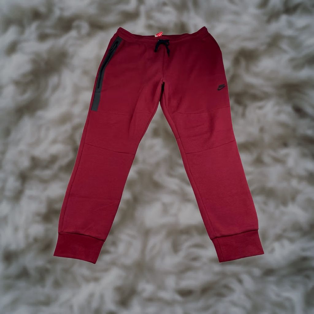 Nike Nike Men's Jogger Pants Red 2XL Drawstring Stretch Waist Tech Size US 39 - 1 Thumbnail
