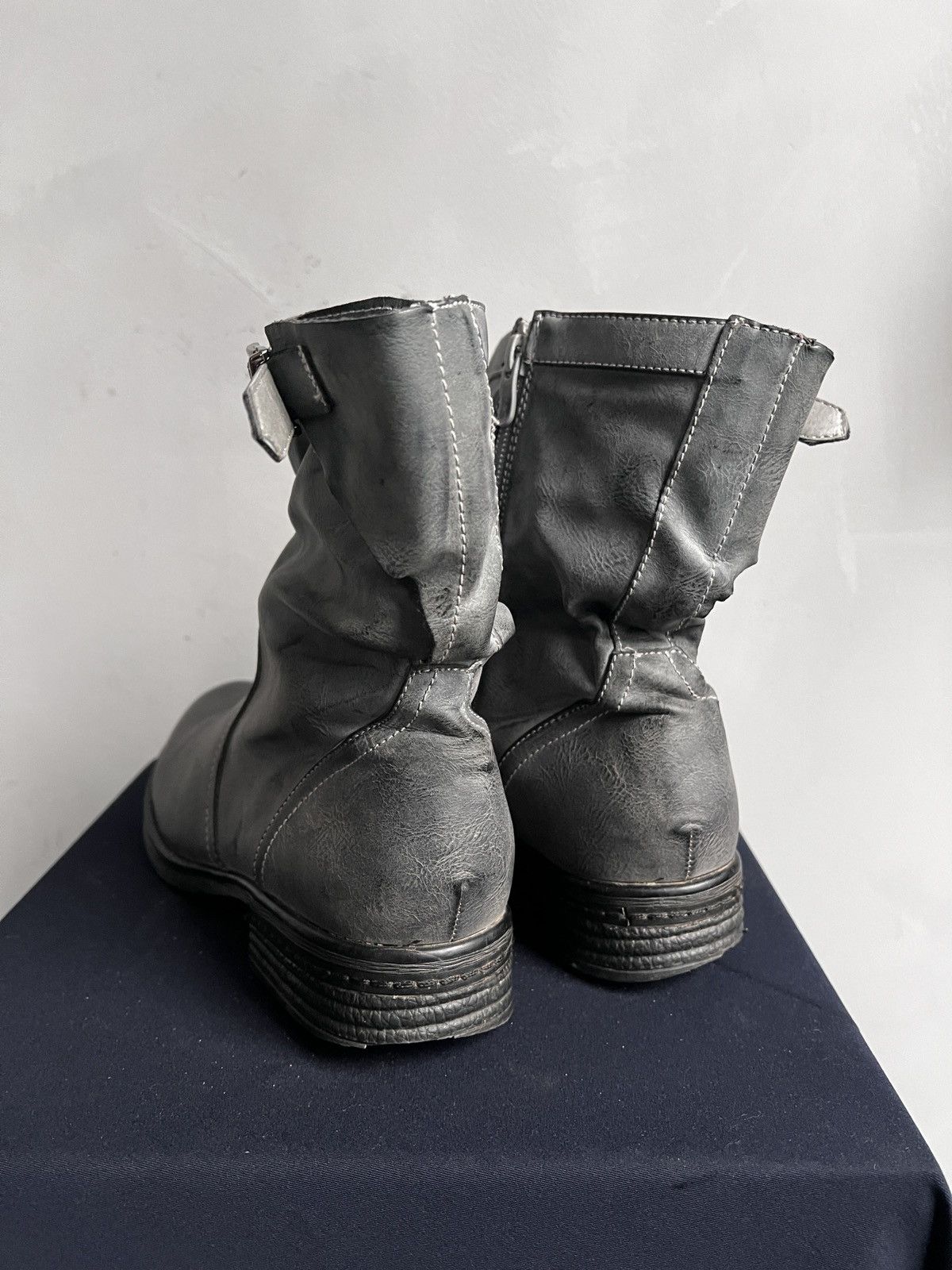 A.S.98 Grey Distressed Leather Boots engineered guidi style moto Size US 7.5 / EU 40-41 - 8 Thumbnail