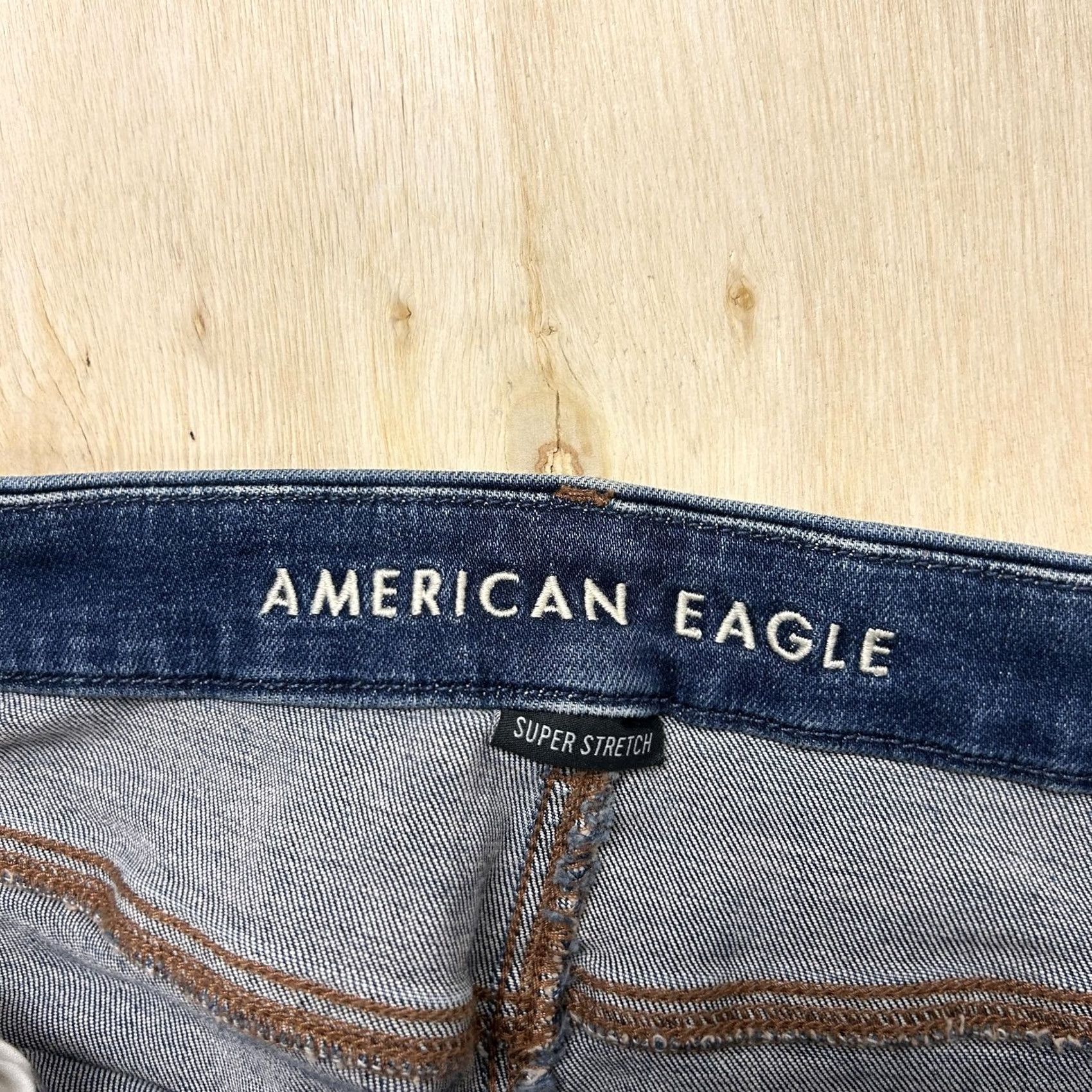American Eagle Outfitters VINTAGE American Eagle Outfitters Jeans Womens 16 Short Blue Distressed Denim Tapered Regular Rise High? Size 38" / US 16 / IT 52 - 2 Thumbnail