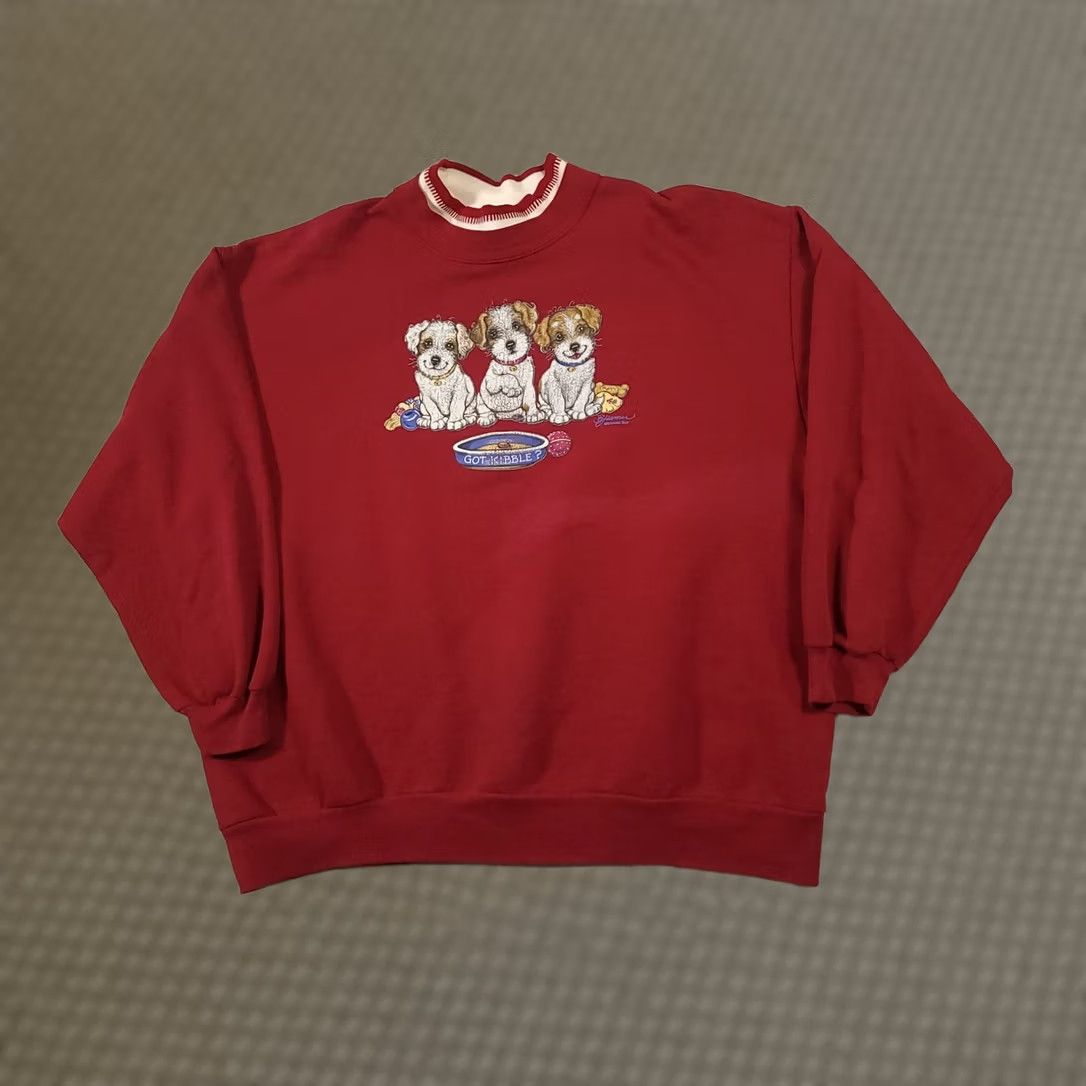 Vintage VINTAGE Morning Sun Sweatshirt Women 2XL Red Puppies Dogs Made In USA Ladies Pullover Crew Neck Knit Cotton Blend Silhouette Regular Size XXL / US 16-18 / IT 52-54 - 1 Thumbnail