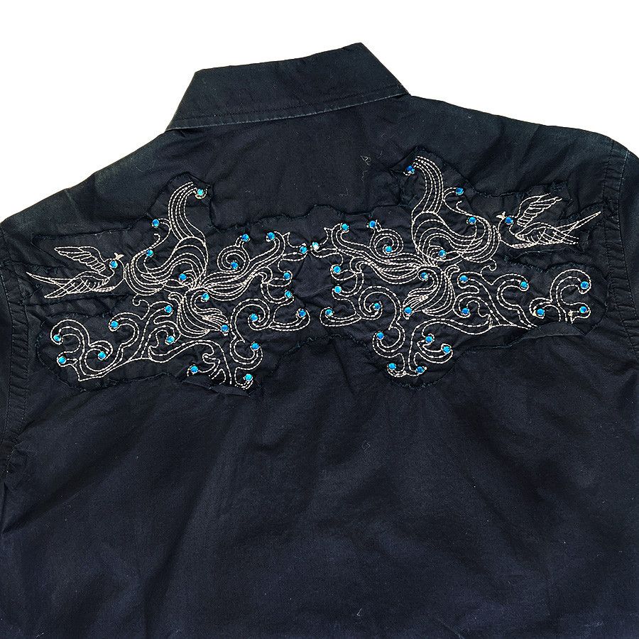 Other Embroidered Black Men's Vintage Shirt with Blue Rhinestones Size US S / EU 44-46 / 1 - 5 Thumbnail