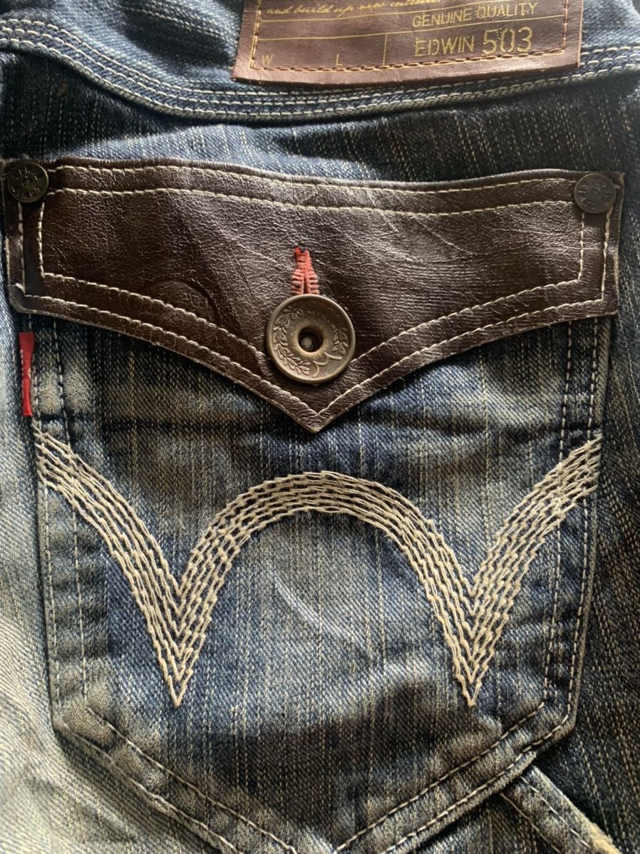 Edwin distressed semi flare edwin 503 blue trip Size US 30 / EU 46 - 15 Thumbnail