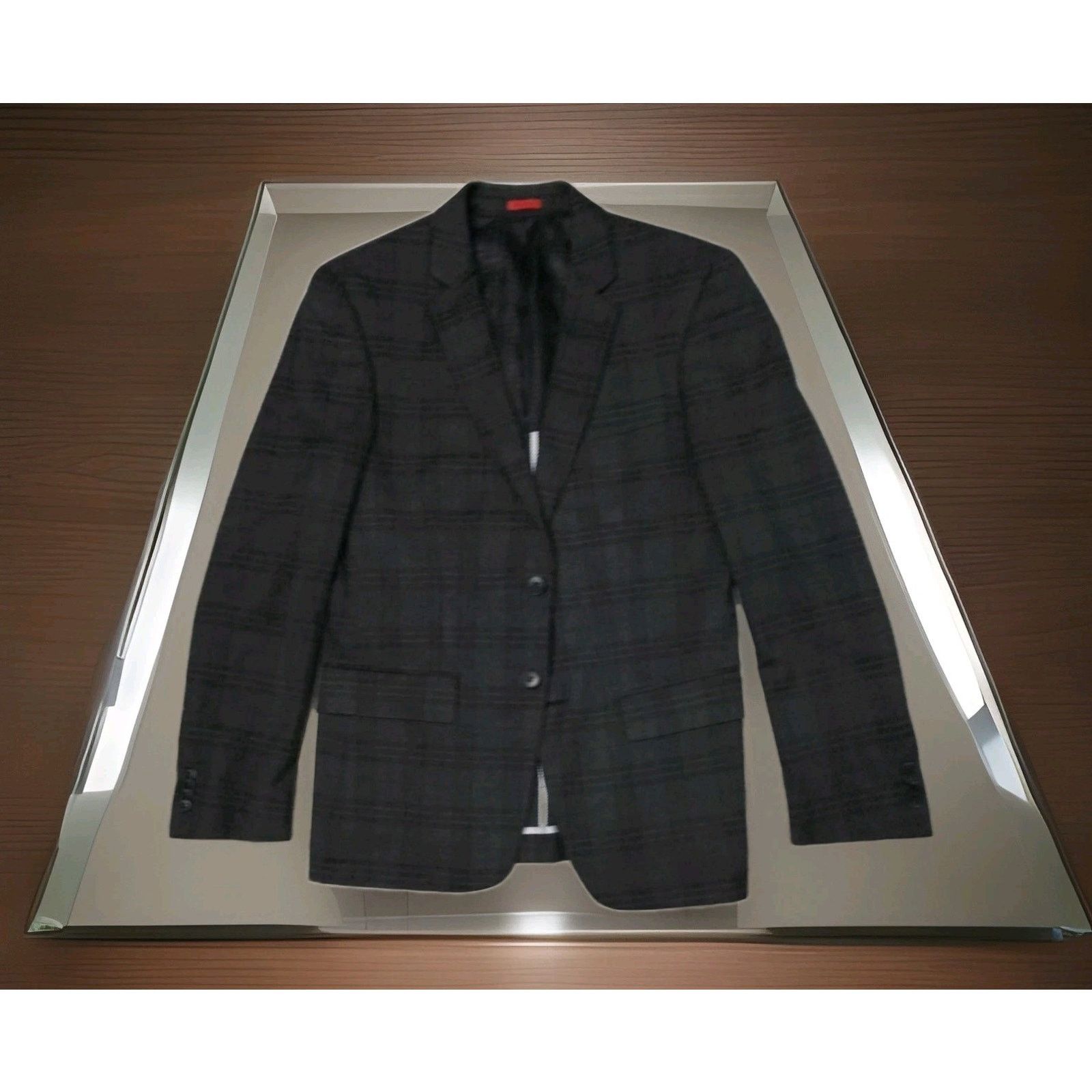 John Varvatos John Varvatos* USA Dark Plaid Grey Plazer Jacket 36R Size 36R - 2 Thumbnail