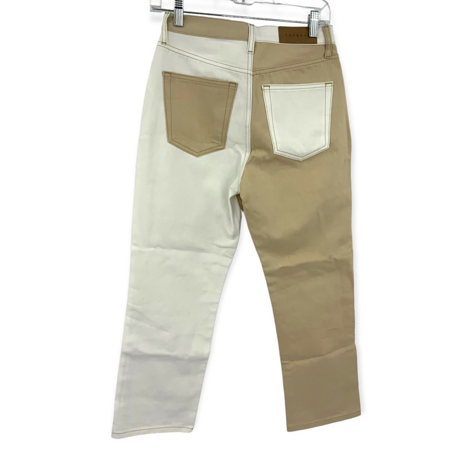 Topshop TopShop Editor Colorblock Jeans in Sand White Size 4 US NWT Size 27" / US 4 / IT 40 - 7 Thumbnail