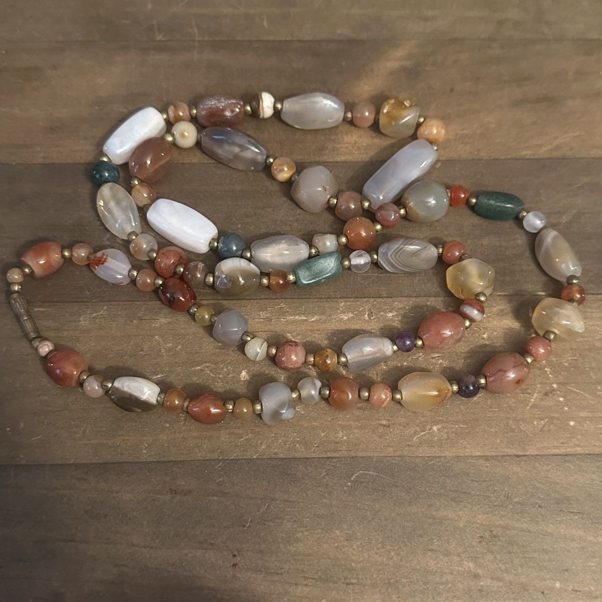 Vintage Vintage polished agate bead necklace Size ONE SIZE - 2 Thumbnail