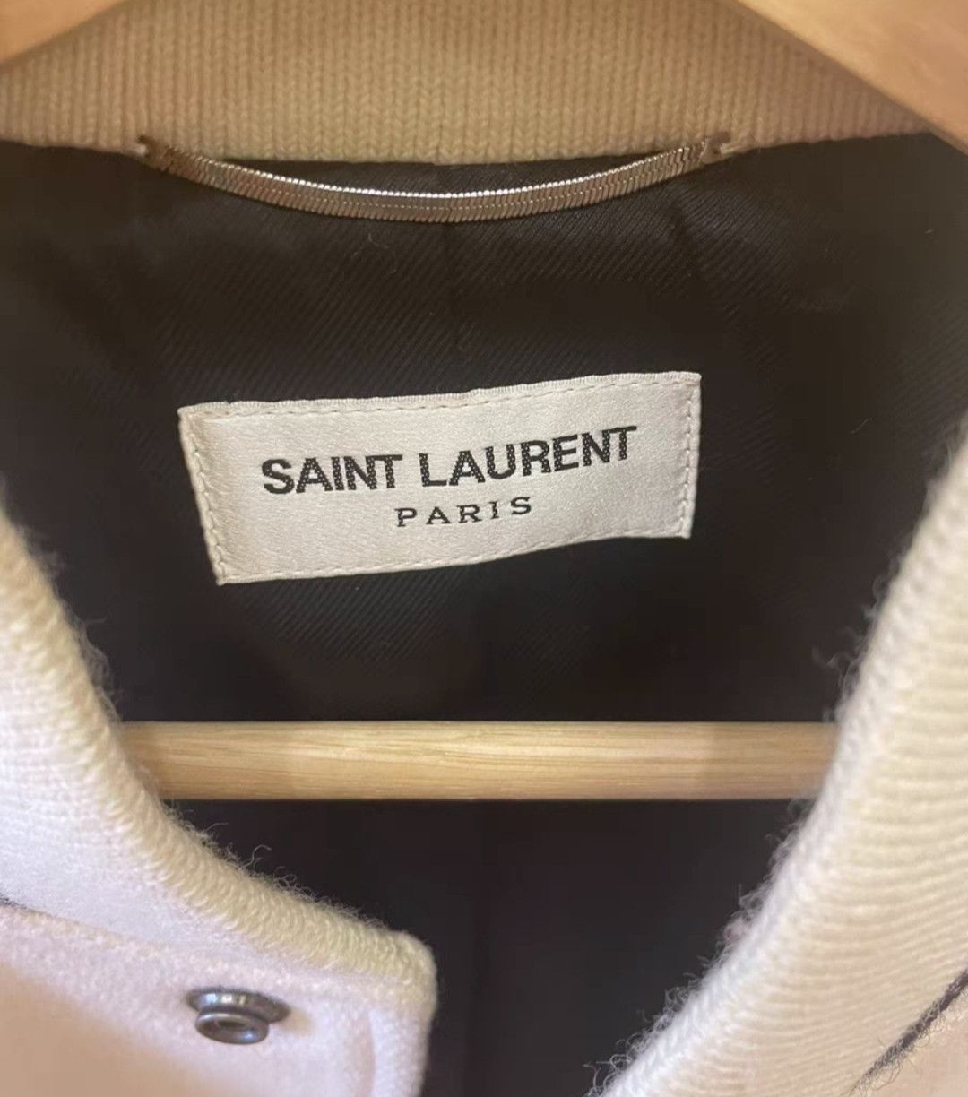 Saint Laurent Paris saint laurent white patchwork baseball jacket Size US M / EU 48-50 / 2 - 3 Thumbnail
