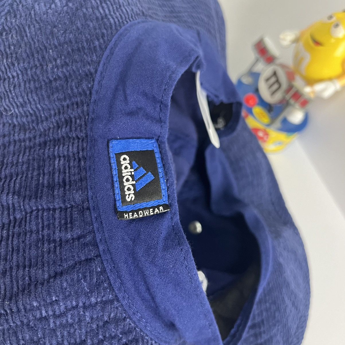 Adidas × Vintage 🫐VINTAGE🫐 Adidas Headwear Blue Corduroy Velvet bucket Hat Size 28 - 9 Thumbnail