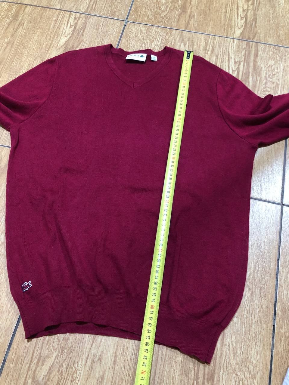 Lacoste VINTAGE LACOSTE V-neck Wool Sweater Size US M / EU 48-50 / 2 - 8 Thumbnail