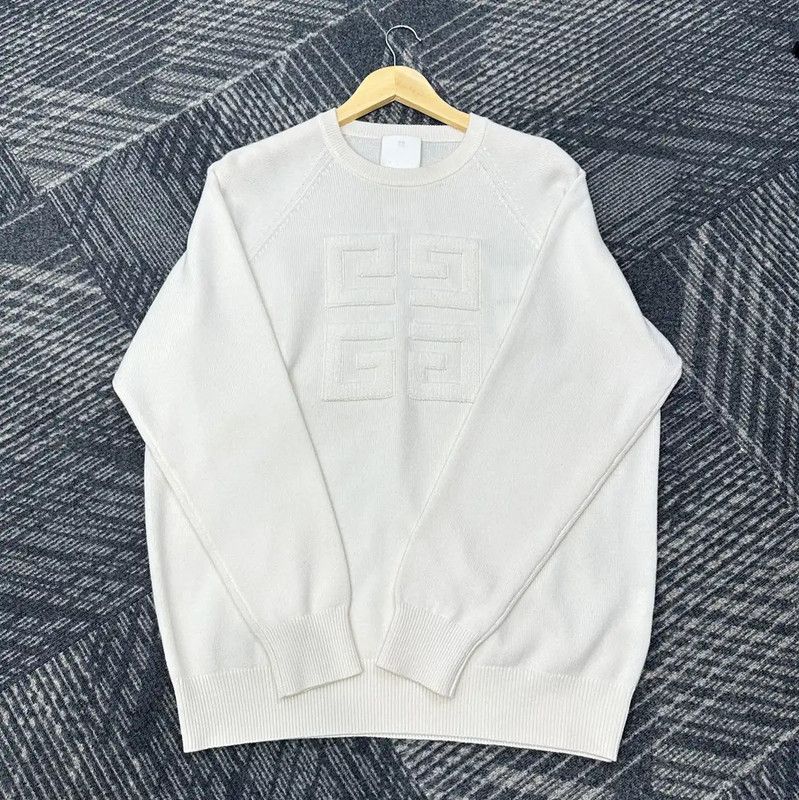 Givenchy Givenchy Men's Cashmere Knit Sweater in Ivory 0089 Size US L / EU 52-54 / 3 - 1 Thumbnail