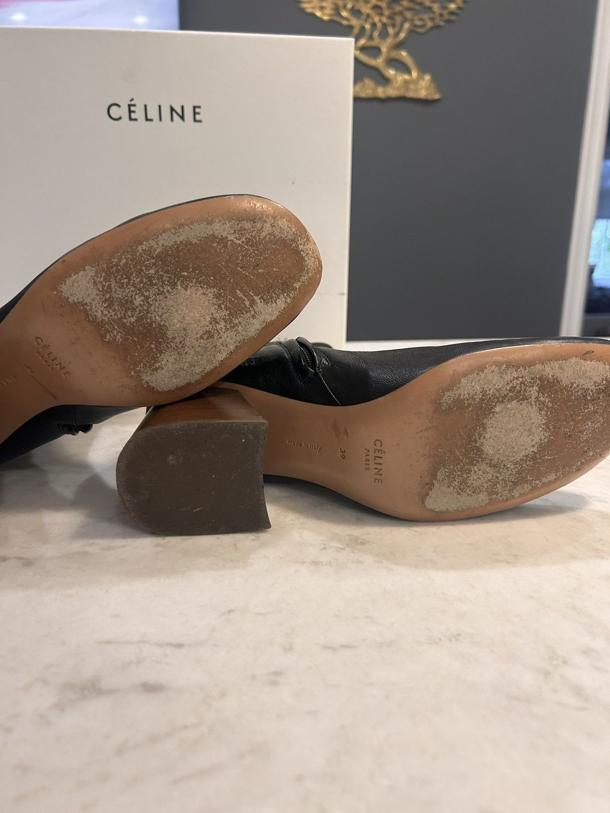 Celine Celine Black and Brown Leather Heeled Boots Size US 9 / IT 39 - 5 Thumbnail
