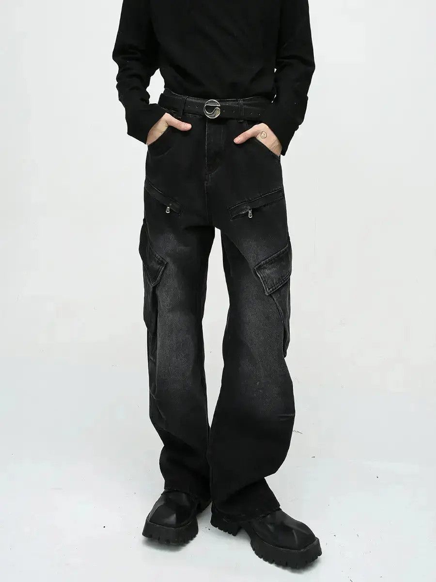 Japanese Brand Retro loose straight leg wide leg jeans Size US 32 / EU 48 - 3 Thumbnail