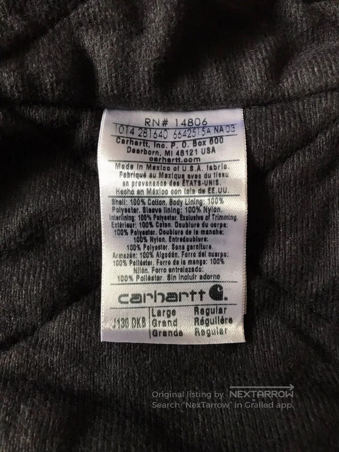 Carhartt Carhartt J130 Hooded Canvas Jacket. Size US L / EU 52-54 / 3 - 9 Thumbnail
