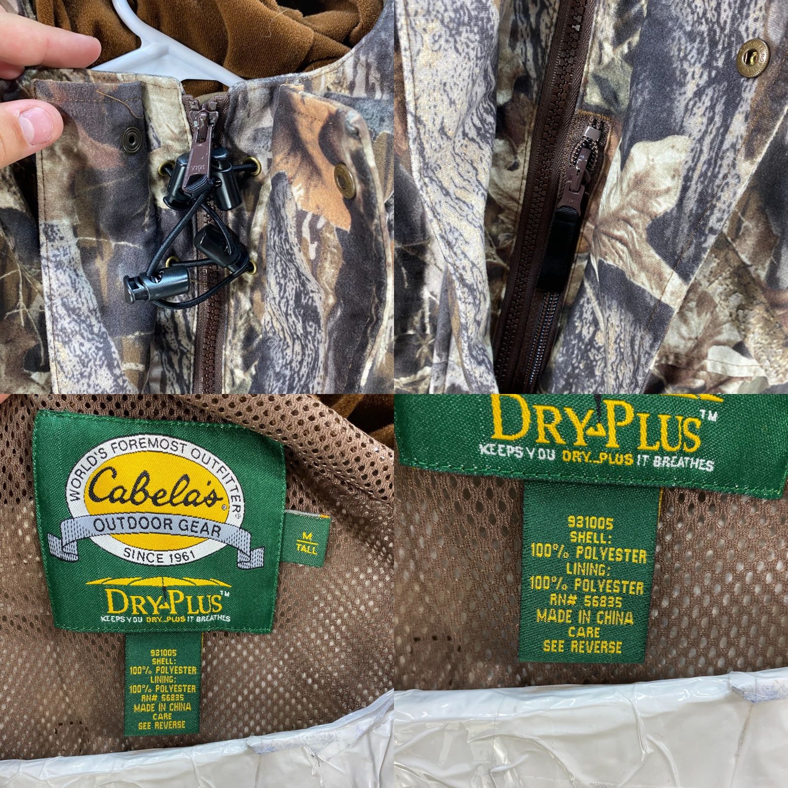 Vintage Cabela's Dry Plus Camouflage Mossy Oak Hooded Zip Lightweight Jacket Coat Hunting Mens Medium Tall Camouflage Pattern Size US M / EU 48-50 / 2 - 8 Thumbnail