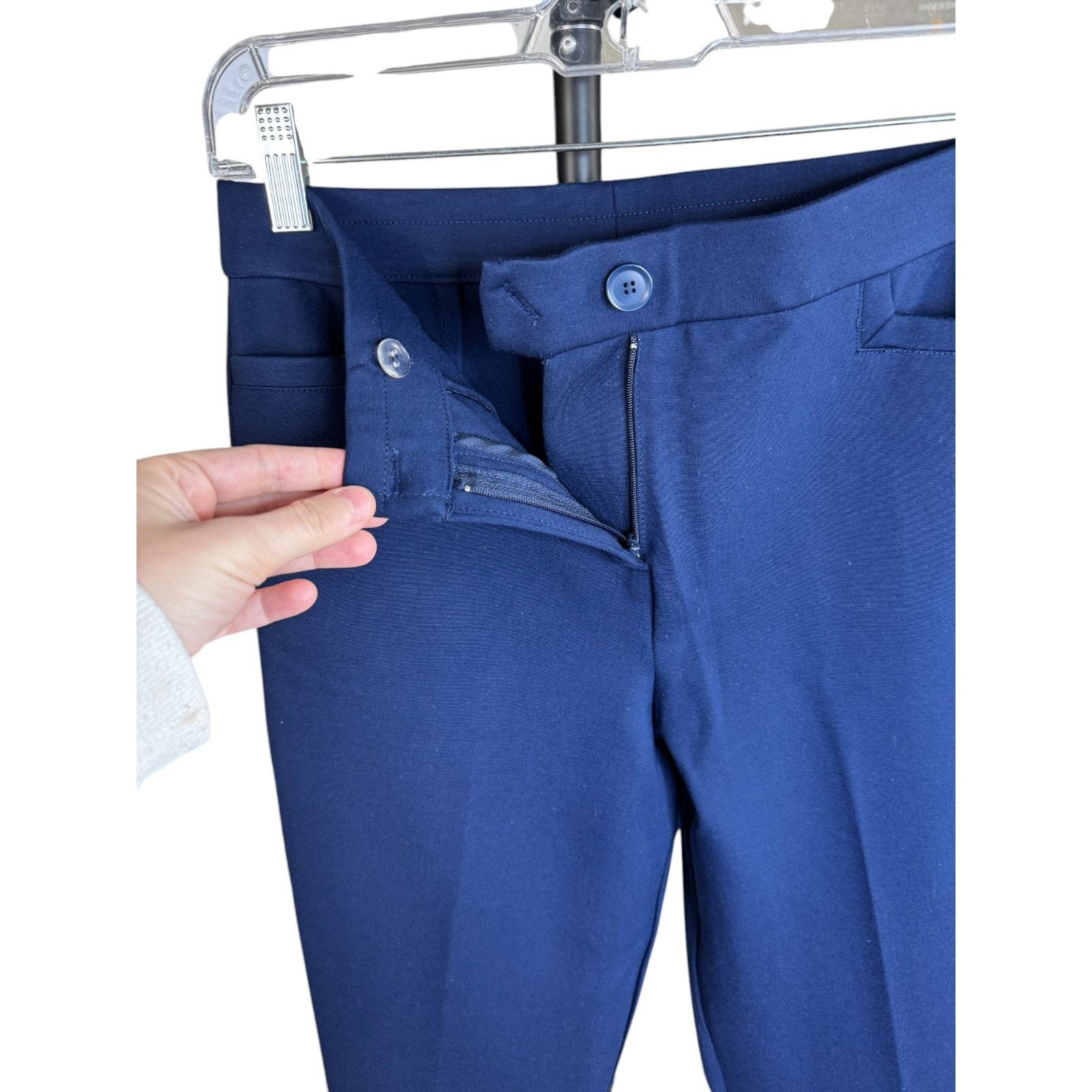 Other Susan Graver Smart Ponte Slim Leg Trouser Navy X-Small P Size 24" / US 00 / IT 34 - 6 Thumbnail
