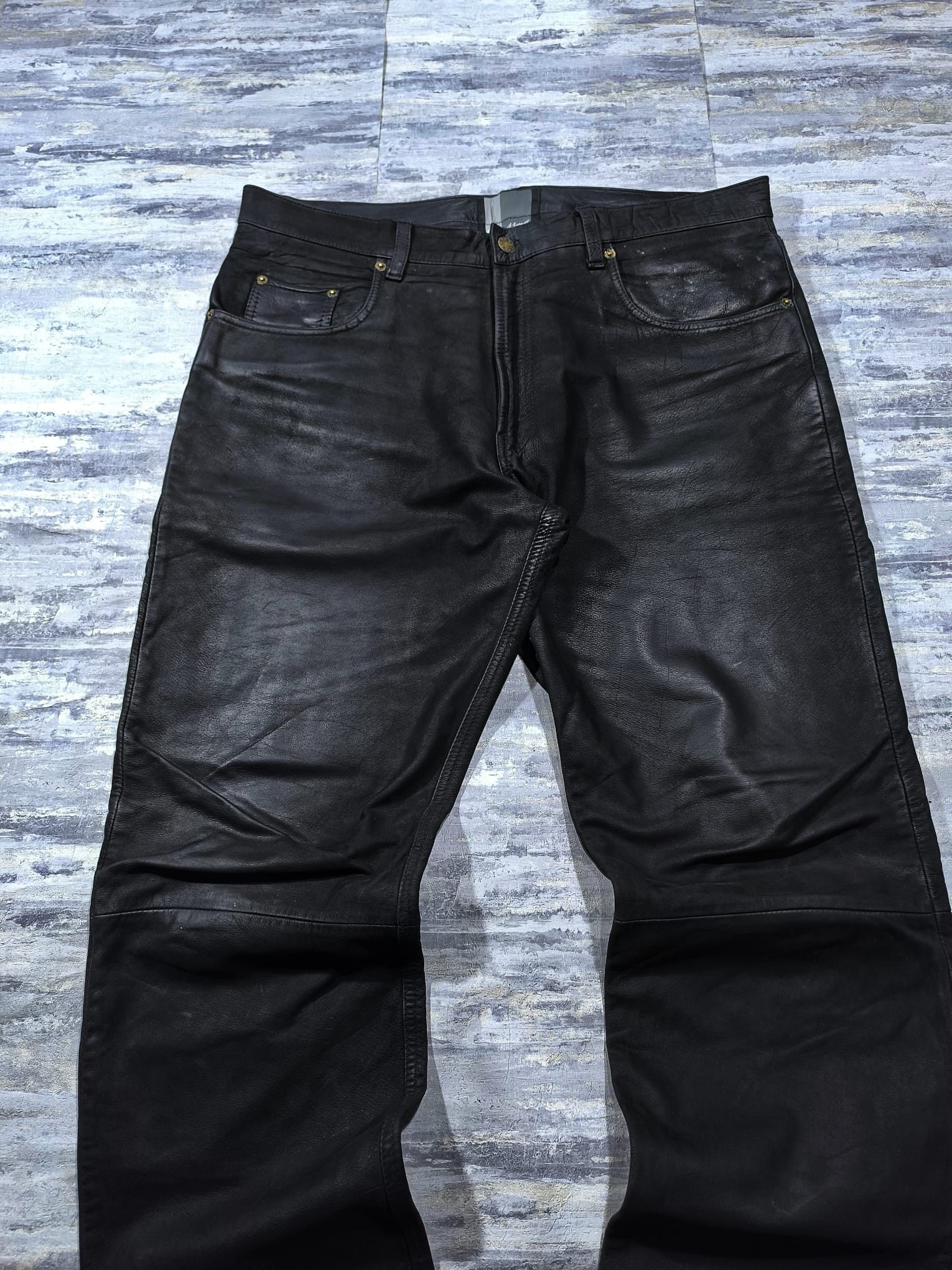 Vintage Vtg Black Moto Leather Pants Hysteric Glamour Opium Rockstar Size US 38 / EU 54 - 3 Thumbnail