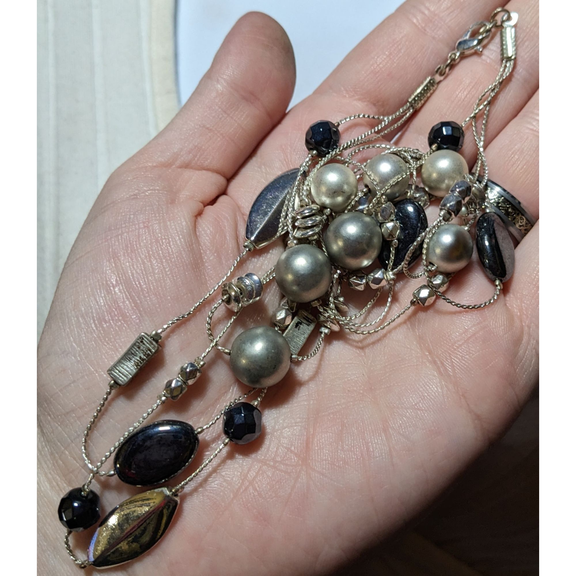Other Y2K Multilayer Beaded Silver Station Necklace Size ONE SIZE - 7 Thumbnail