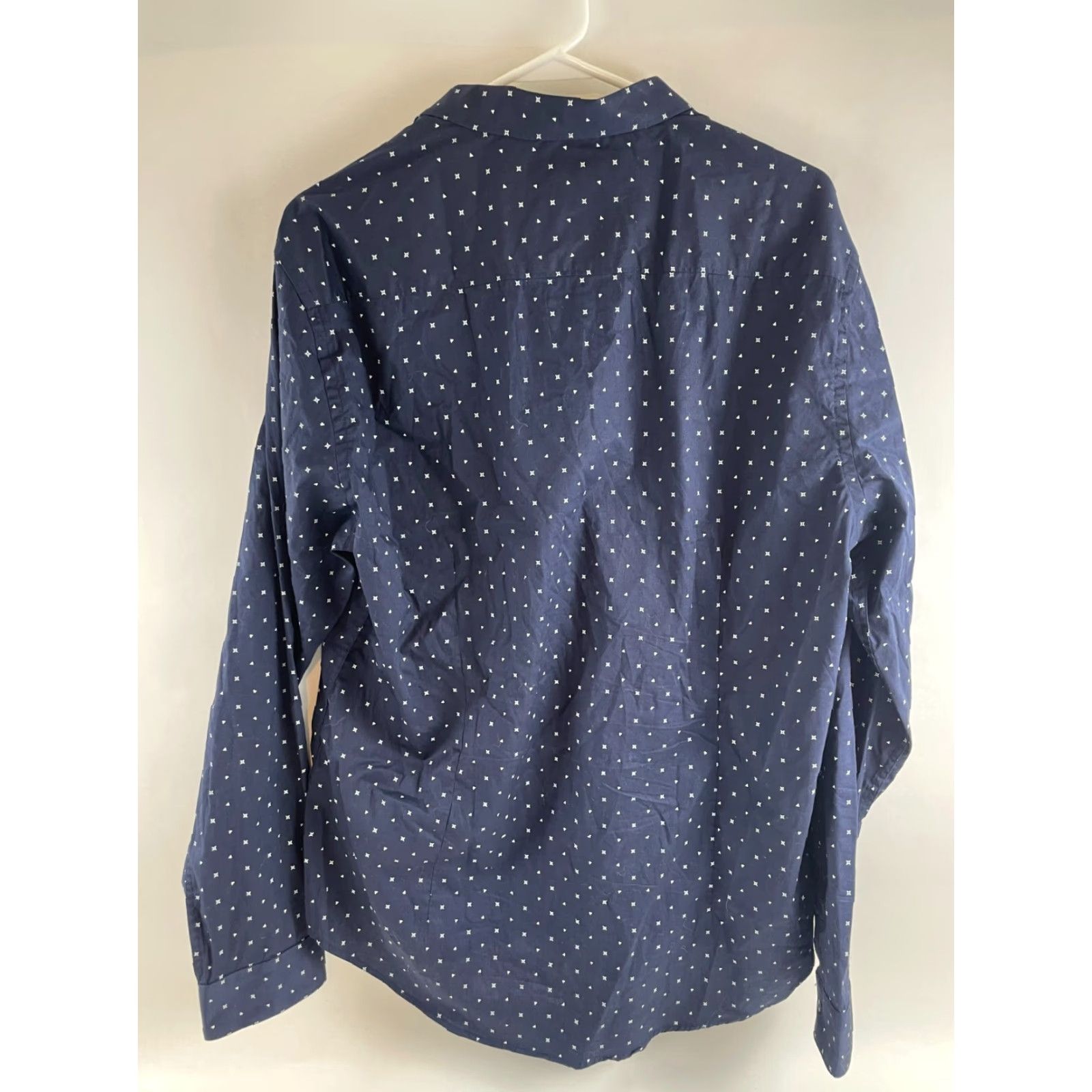Vintage 7 Diamonds Shirt Men XL Navy Blue Button Up Long Sleeve Size US XL / EU 56 / 4 - 2 Thumbnail