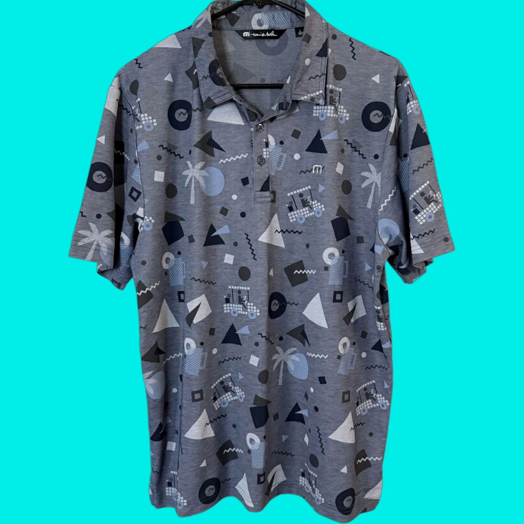 TravisMathew Travis Mathew Rat Pack Short-Sleeve Polo Shirt Blue Men L Golf Casual Size US L / EU 52-54 / 3 - 1 Thumbnail