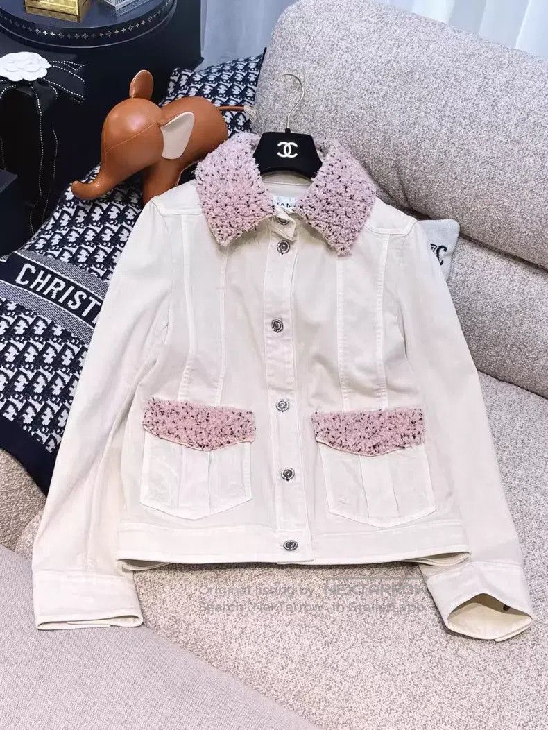 Chanel Chanel Pink tweed braided wool collar diamond buckle long- Size XS / US 0-2 / IT 36-38 - 2 Thumbnail