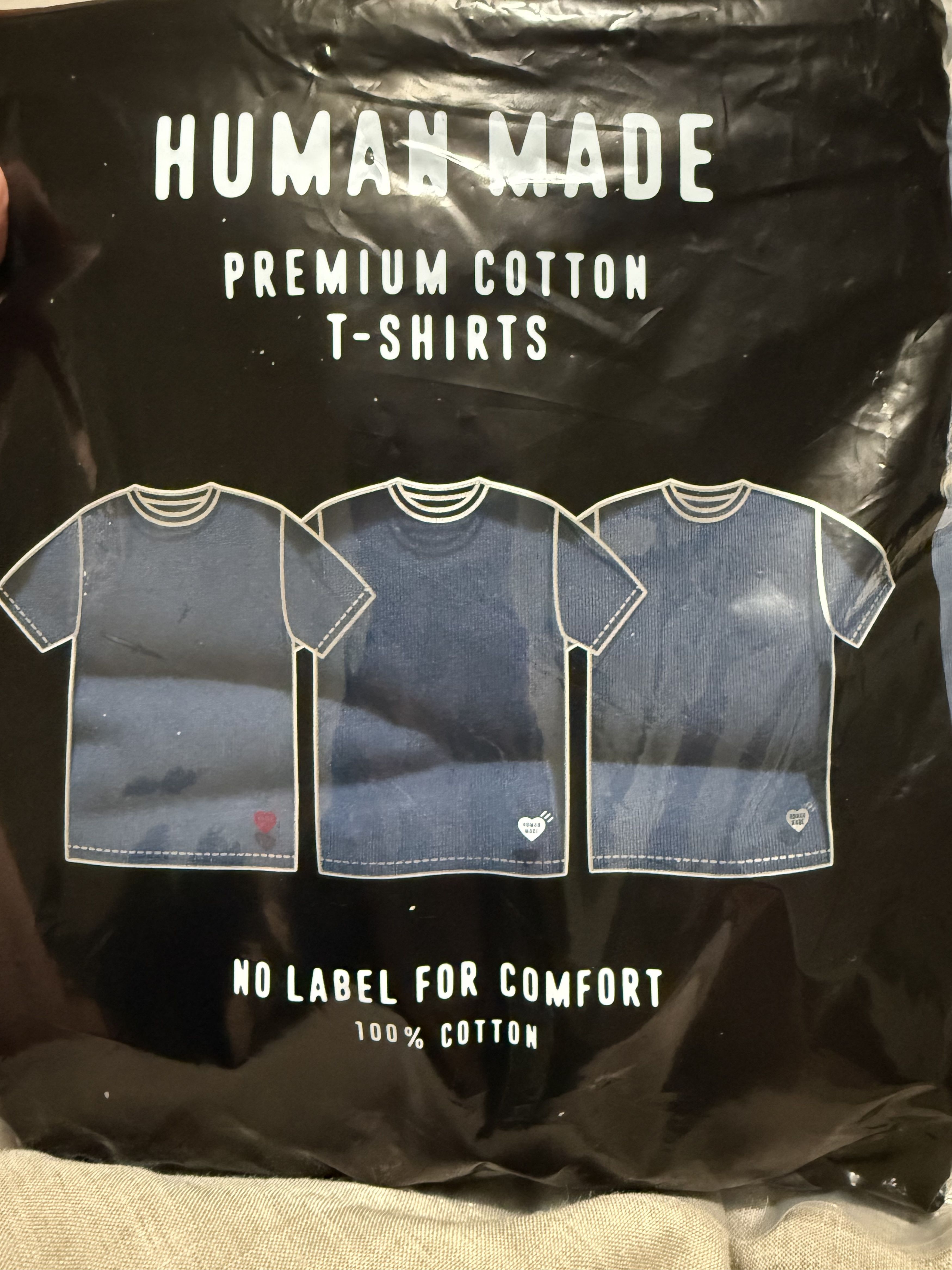 Human Made Human Made Premium Cotton T-Shirt 3 Pack Navy Large Size US L / EU 52-54 / 3 - 1 Thumbnail