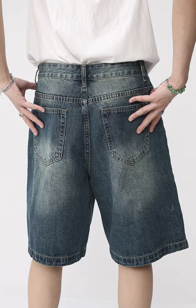 Jean Vintage Blue Denim Shorts Size US 31 - 4 Thumbnail