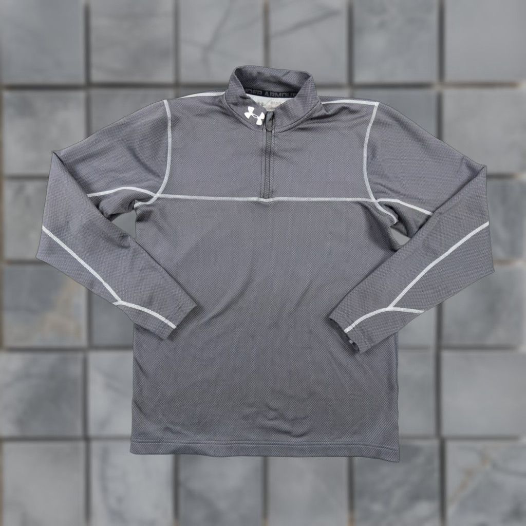 Under Armour Under Armour Sweater Adult Medium Gray 1/4 Zip Pullover Activewear Fitted Mens Size US M / EU 48-50 / 2 - 1 Thumbnail