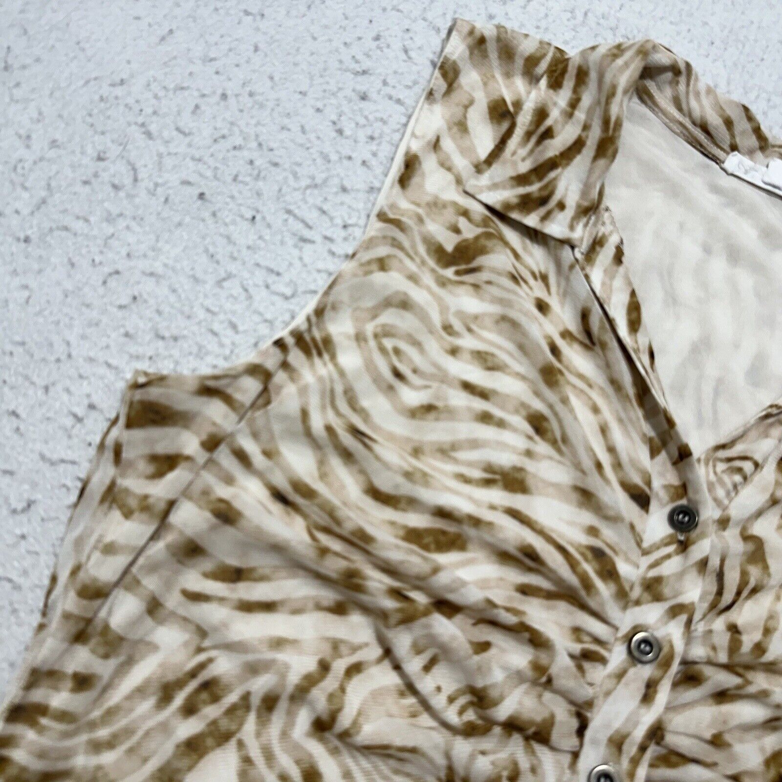 Other Jane Delancy Large Button Down Blouse Animal Print Tank Top Size L / US 10 / IT 46 - 6 Thumbnail