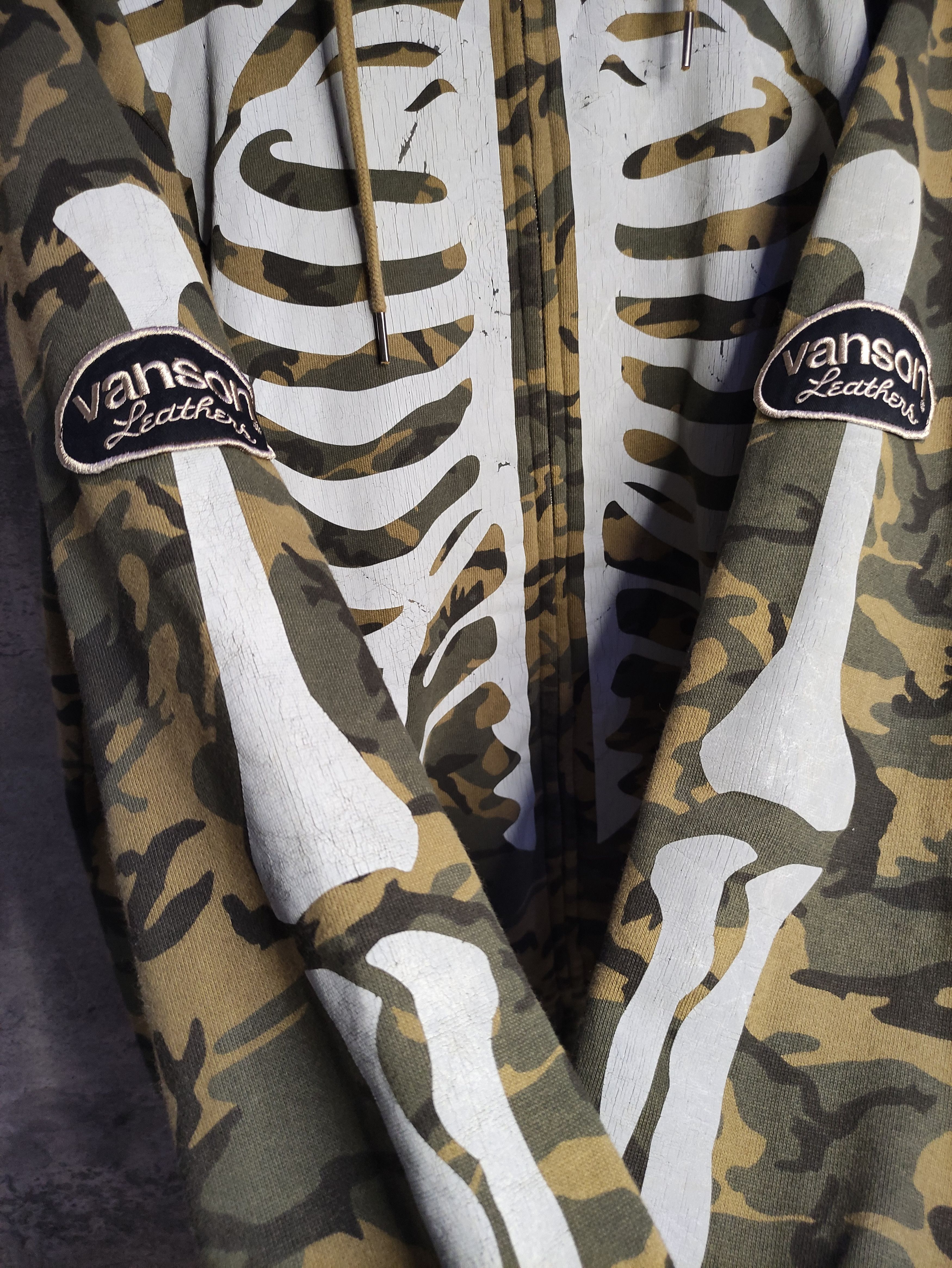 Bones × Vanson Leathers Vintage Rare - Vanson Bones Skeleton Camo Size US XXL / EU 58 / 5 - 5 Thumbnail
