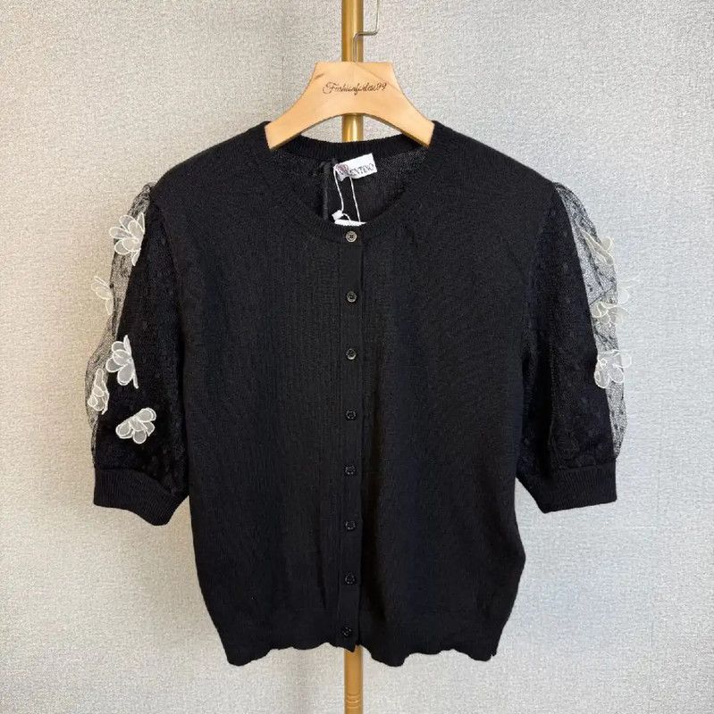 Valentino Valentino Summer Black Cotton Cardigan 0089 Size M / US 6-8 / IT 42-44 - 1 Thumbnail